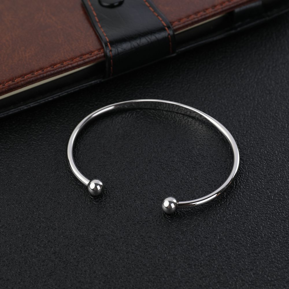 Bracciale aperto all'ingrosso in acciaio inossidabile lucido