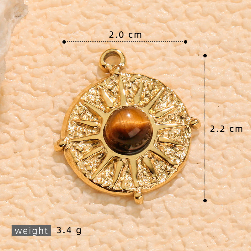 Wholesale stainless steel tiger' s eye stone jewelry pendant