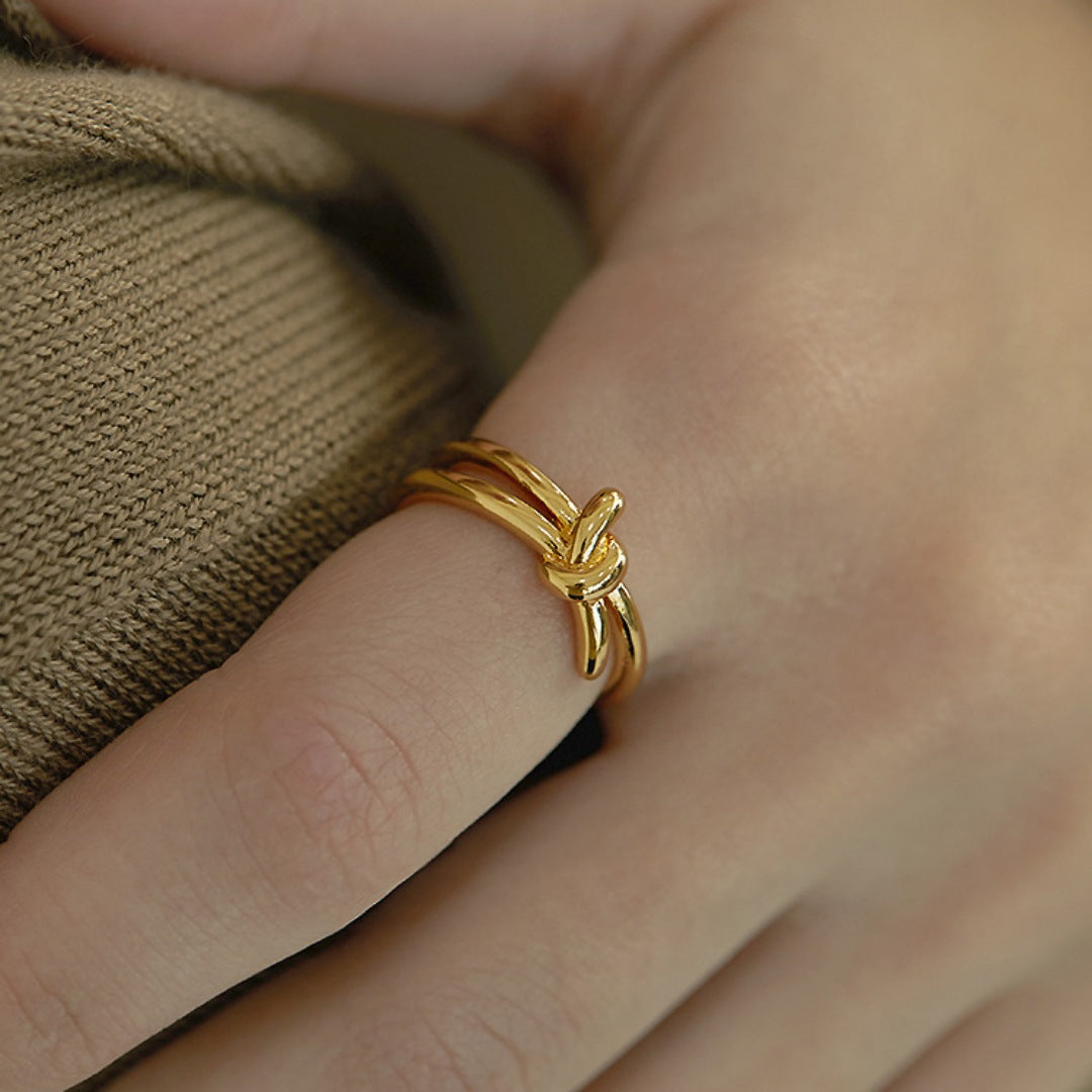 Wholesale Twisted Heart Knot Open Ring