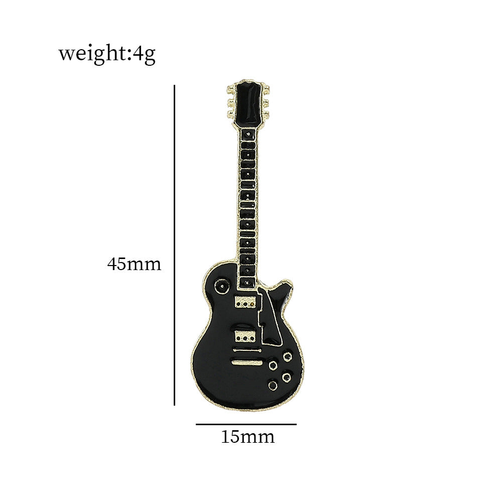 Wholesale Alloy Electroplated Retro Electric Guitar Brooch Pin Music Fashion Accessory For Gift