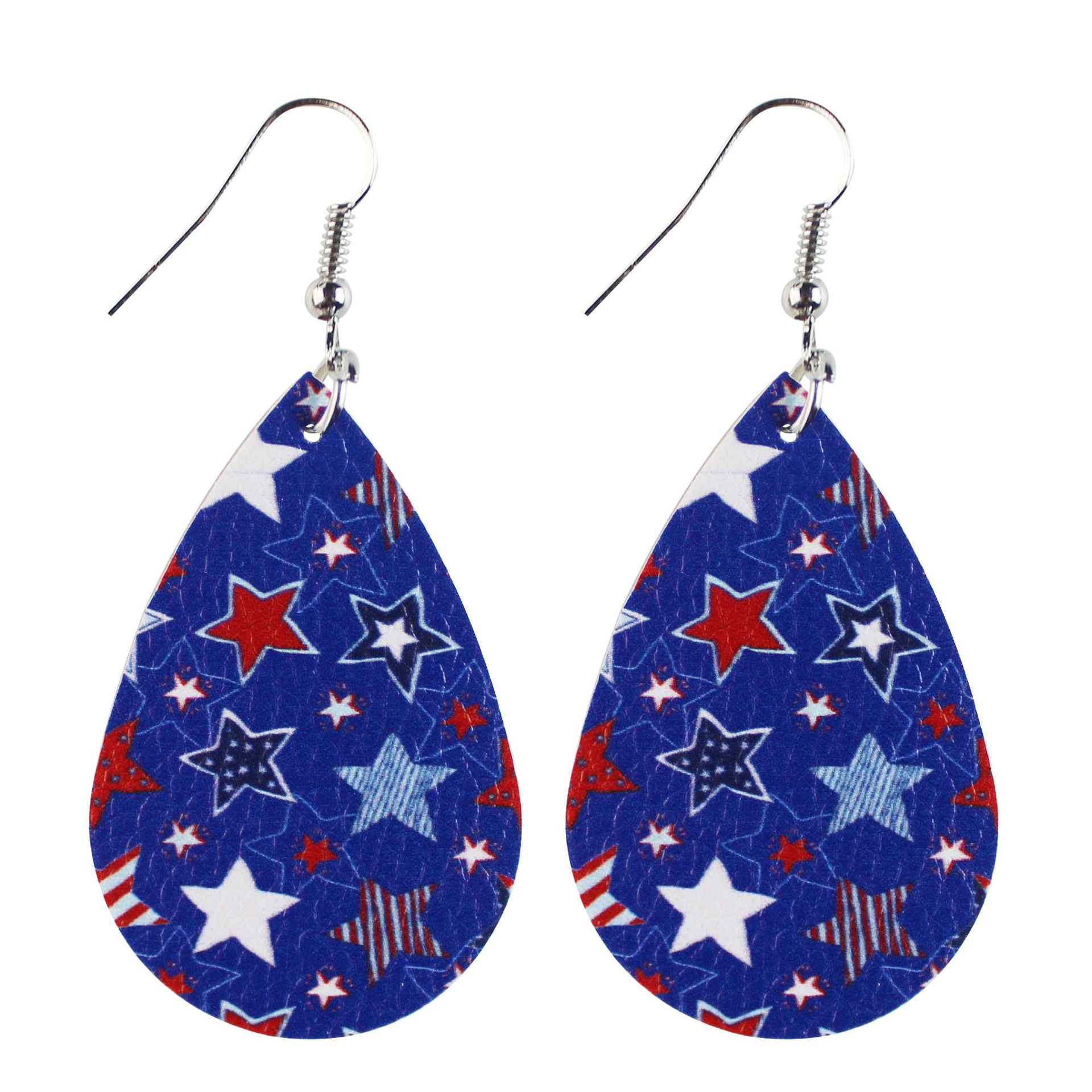 Wholesale Independence Day leather earrings