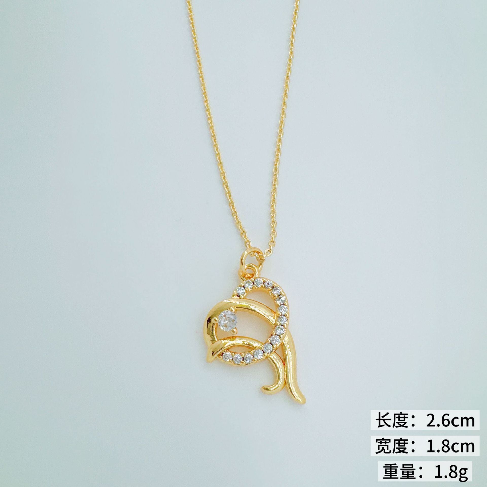 Wholesale Trendy Ocean Dolphin Fish Pendant Necklace Gold Plated Copper Cubic Zirconia Jewelry Accessory