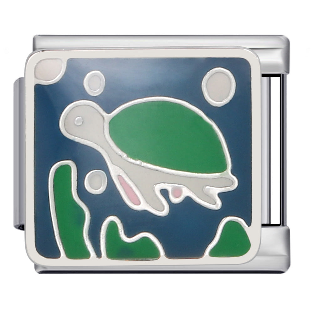 Wholesale Italian Charm Bracelet 9mm DIY Splicing Removable Undersea Life Stainless Steel Composable Bracelet