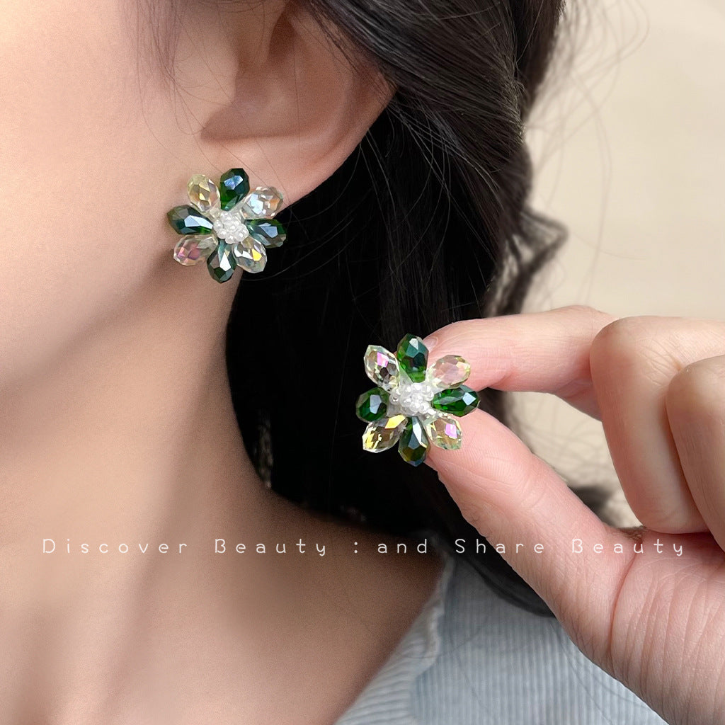 Wholesale  oil drop flower earrings