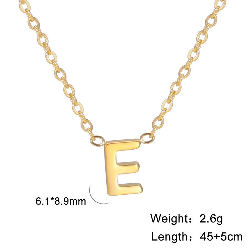 Wholesale Letter Gold 18k Real Gold Electroplated Stainless Steel Necklace