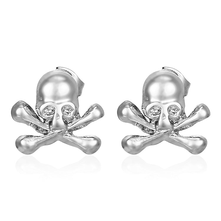 Wholesale Stainless Steel punk style fashion skull ear bone  earrings