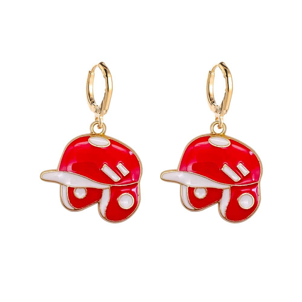 Wholesale Cartoon Baseball Hat Gloves Shoes Oil Drop Earrings ACC-ES-ChenY048