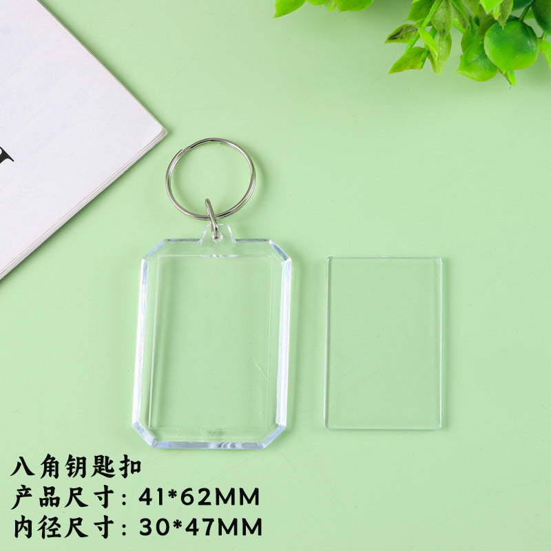Wholesale Calligraphy Acrylic Keychain Blank Photo Frame - Trendy Fashion Accessory Gift for Party