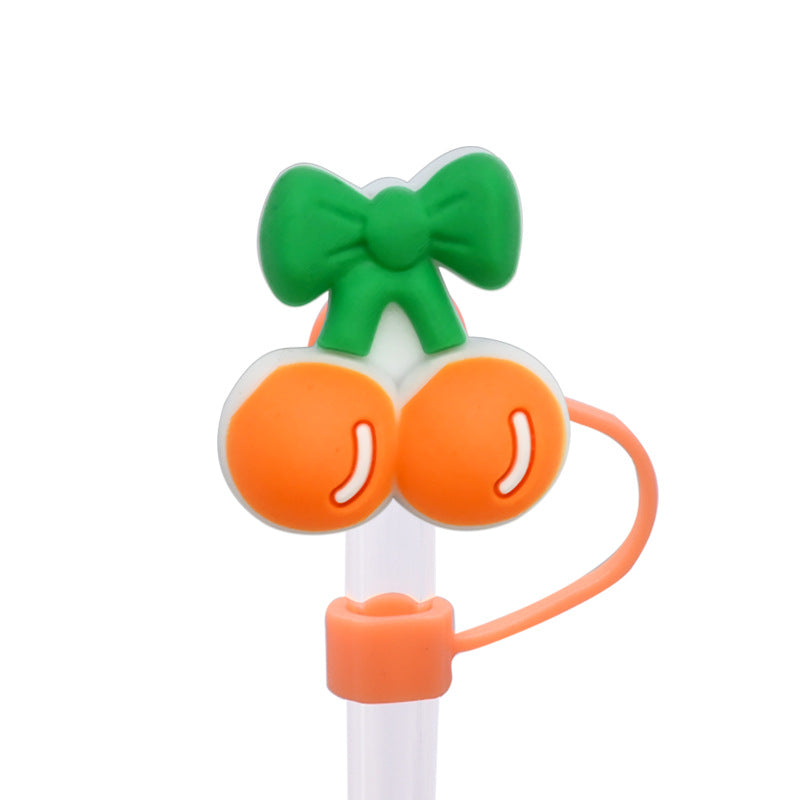 Wholesale Random 100pcs Multicolor Cherry Straw Cover 10MM Straw Tube Cap