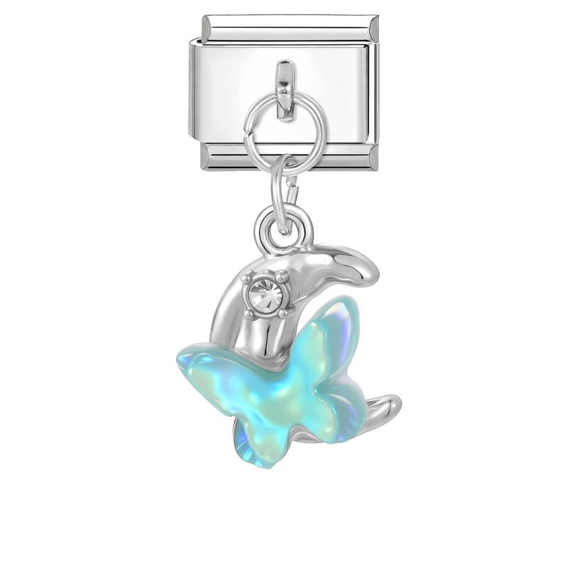 Wholesale  Italian Charm Bracelet 9mm DIY Splicing Sweet Creative Stainless Steel Composable Bracelet