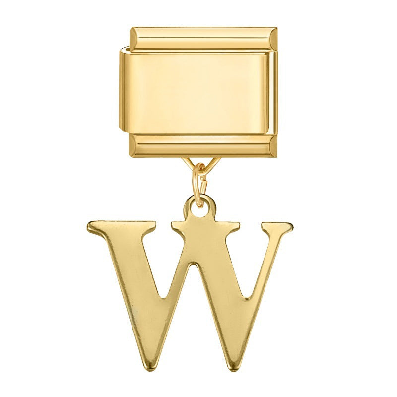 Wholesale 9mm Italian Charm Starter Bracelets DIY Letter Series Stainless Steel Composable Bracelet