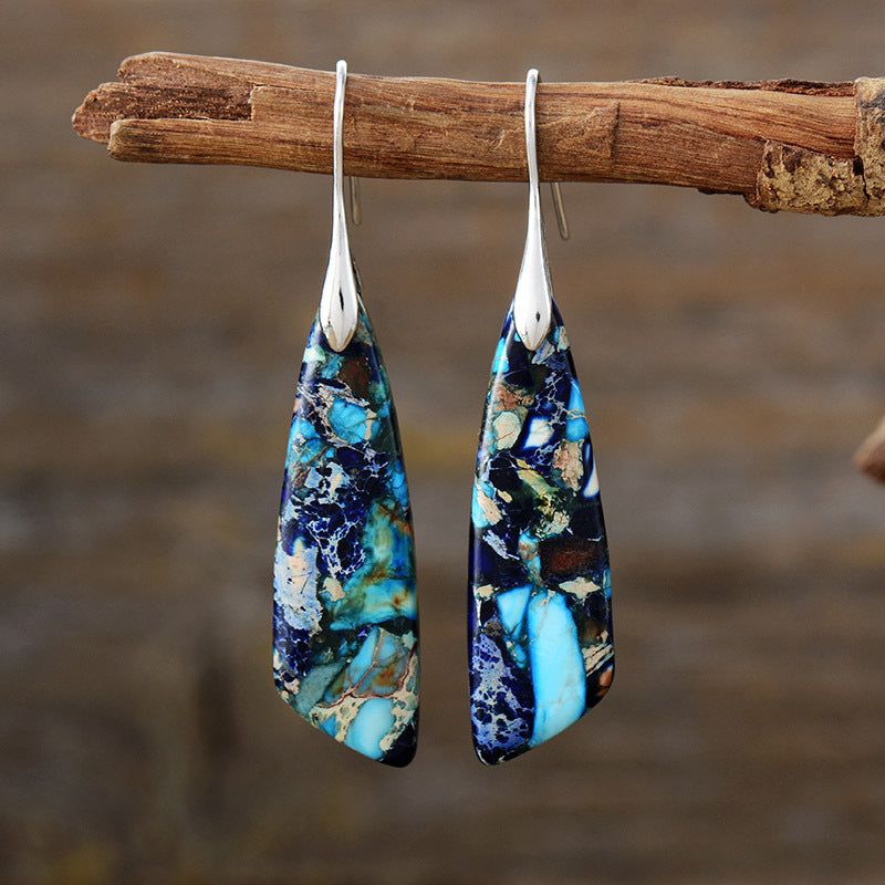 Wholesale Bohemian Imperial Stone Geometric Dangle Earrings