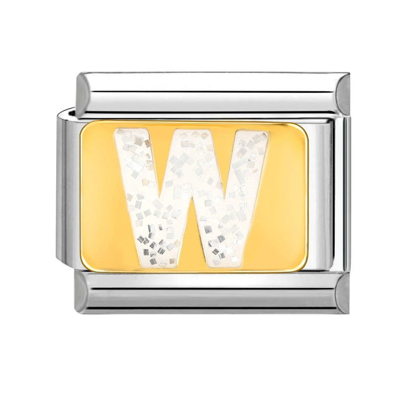 Wholesale 9mm Italian Charm Starter Bracelets DIY Letter Stainless Steel Composable Bracelet