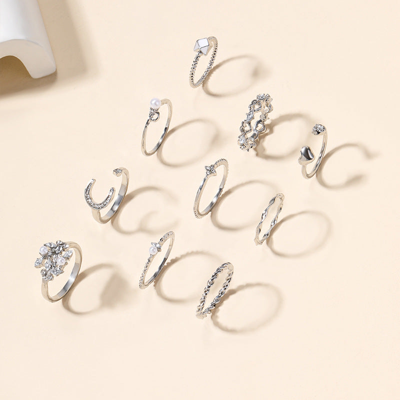 Wholesale jewelry fashion diamond stars ring  jewelry suit