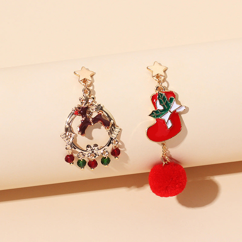 Wholesale Asymmetrical Christmas Earrings ACC-ES-Yiran002