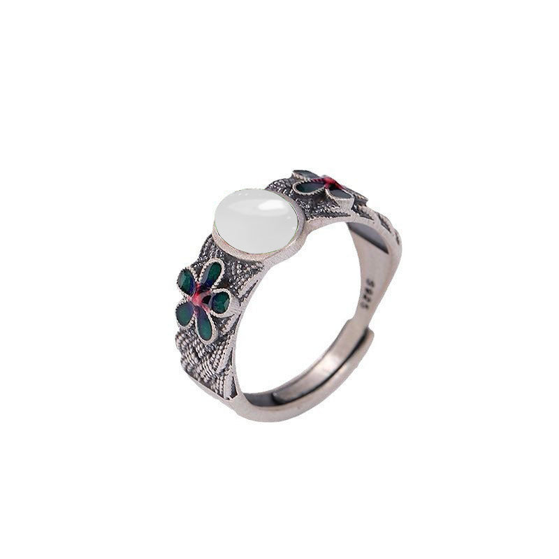 Wholesale watermelon red crystal ring opening adjustable