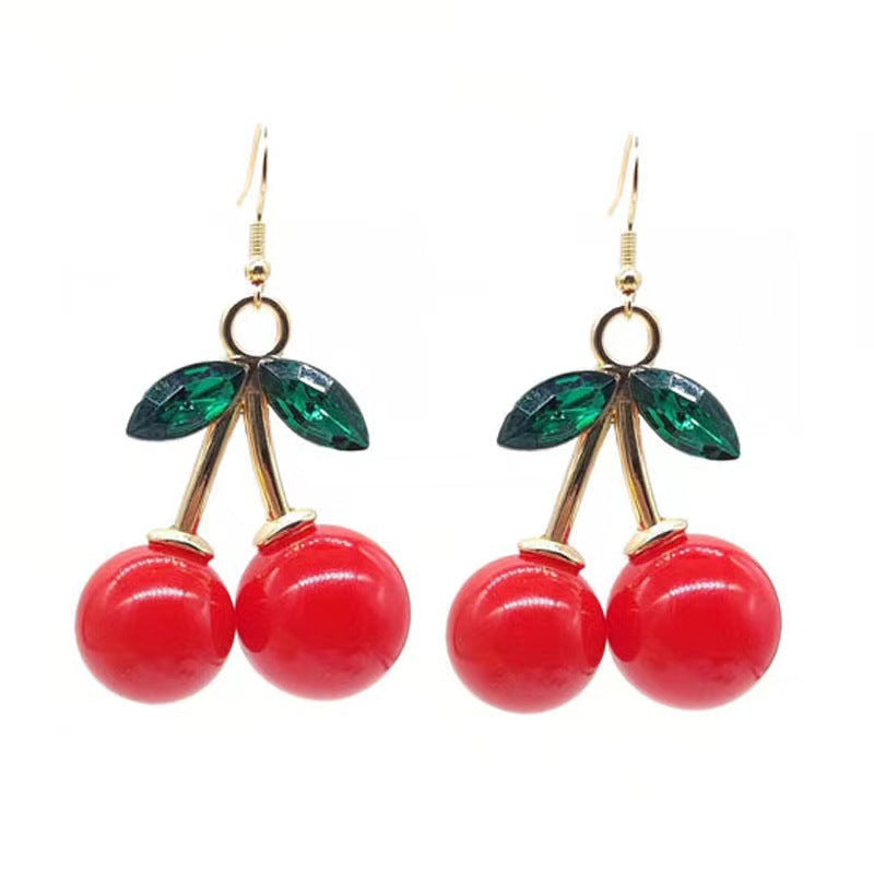Wholesale  cute big cherry earrings