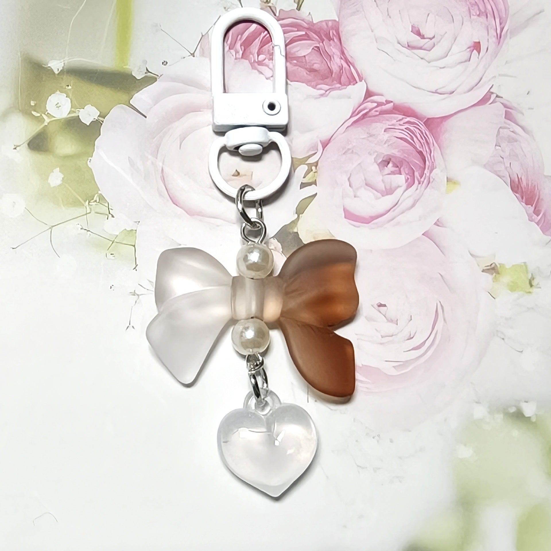 Wholesale Bow Pearl Heart Pendant in Candy Color