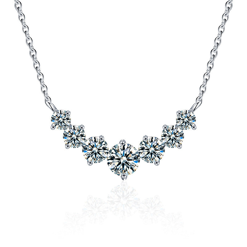 Wholesale 925 Sterling Silver Smile Seven Princess Necklace