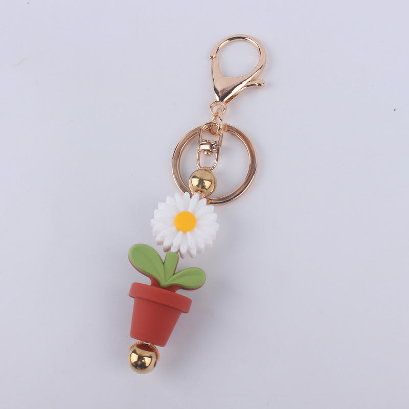 Wholesale Cartoon Daisy Flower Silicone Keychain ACC-KC-GuangTian029