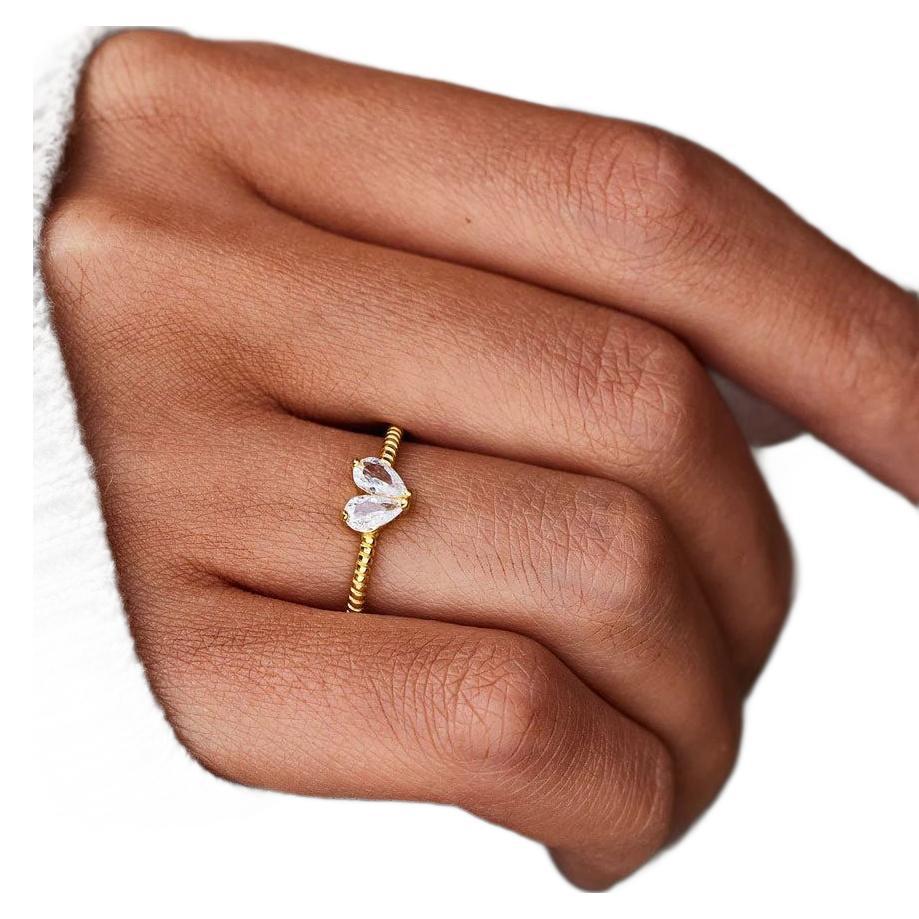 Wholesale  Geometric Heart-Shaped Diamond Ring