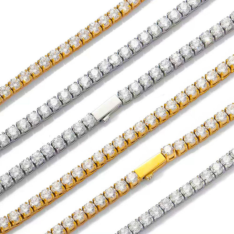 Wholesale Titanium Steel 3MM 4MM 5MM Inlaid Zircon Bracelet