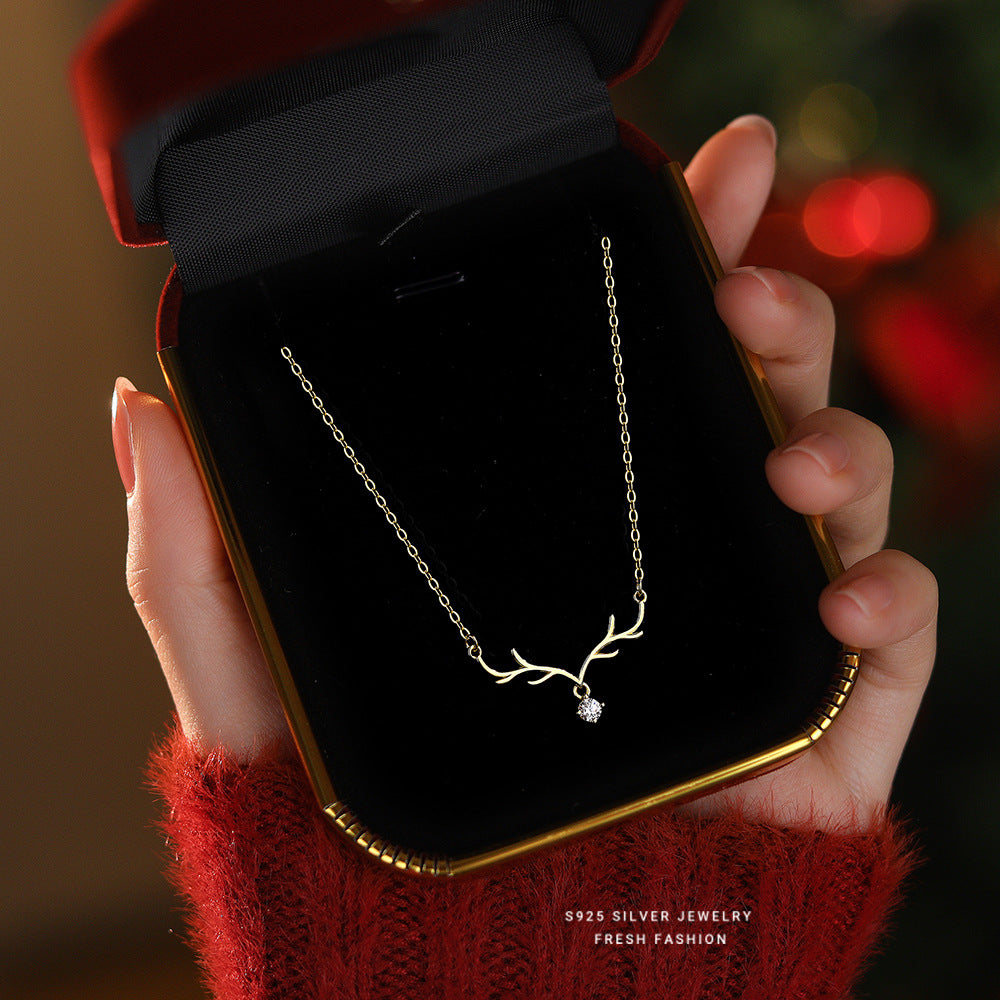 Wholesale Deer antler necklace Christmas gift necklace