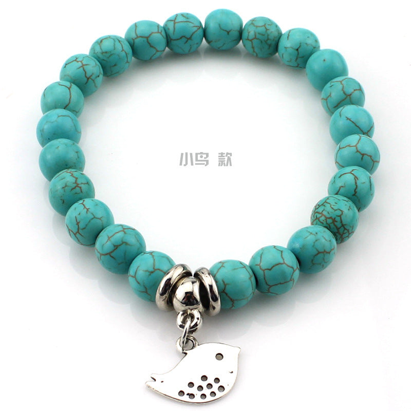 Wholesale Turquoise Beaded Bracelet Beach Turtle Design Travel Commemoration Gift