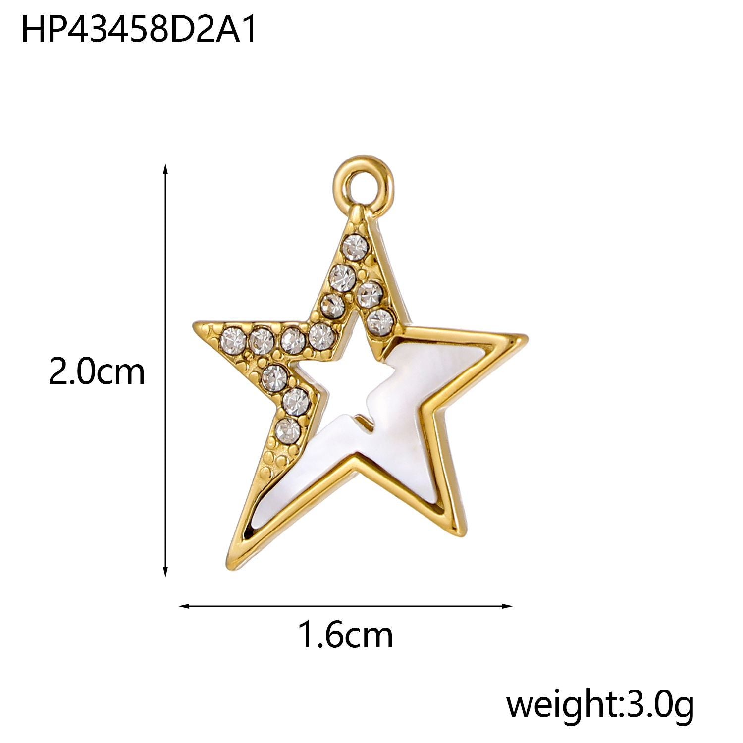 Wholesale Stainless steel retro peach heart marine pentagonal star plant pendant