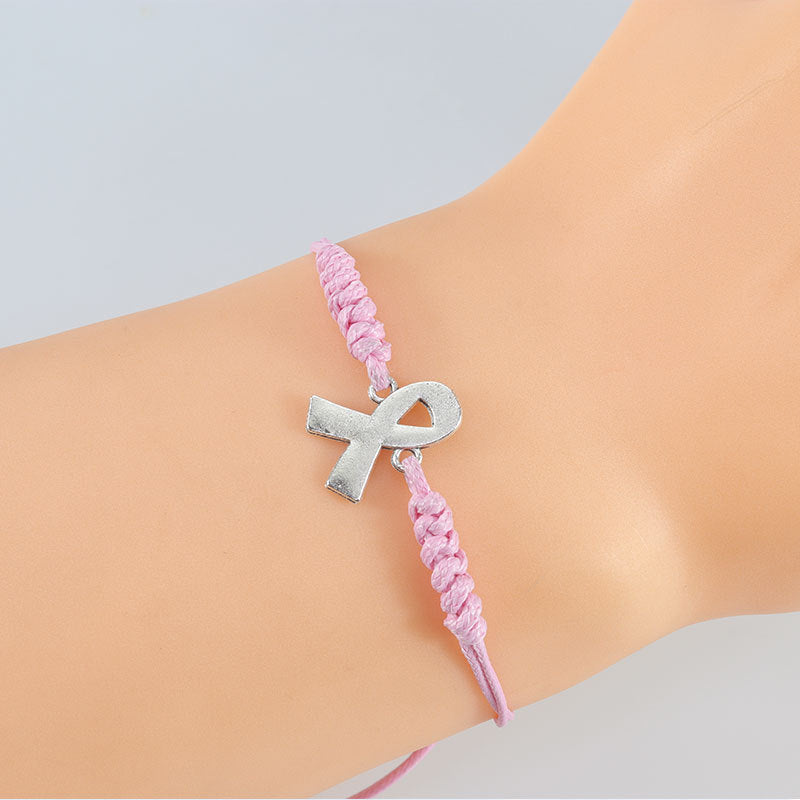 Wholesale Prevention of Breast Multicolor Bracelet  Alloy Ribbon Bracelet