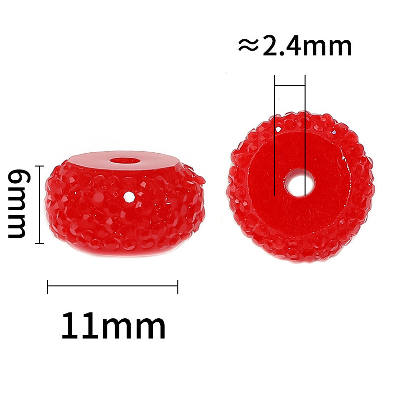 Wholesale 100pcs Colorful Acrylic Wheel Beads Granulated Sugar Flat Beads Spacers Diy Accessories ACC-BDS-BLG066