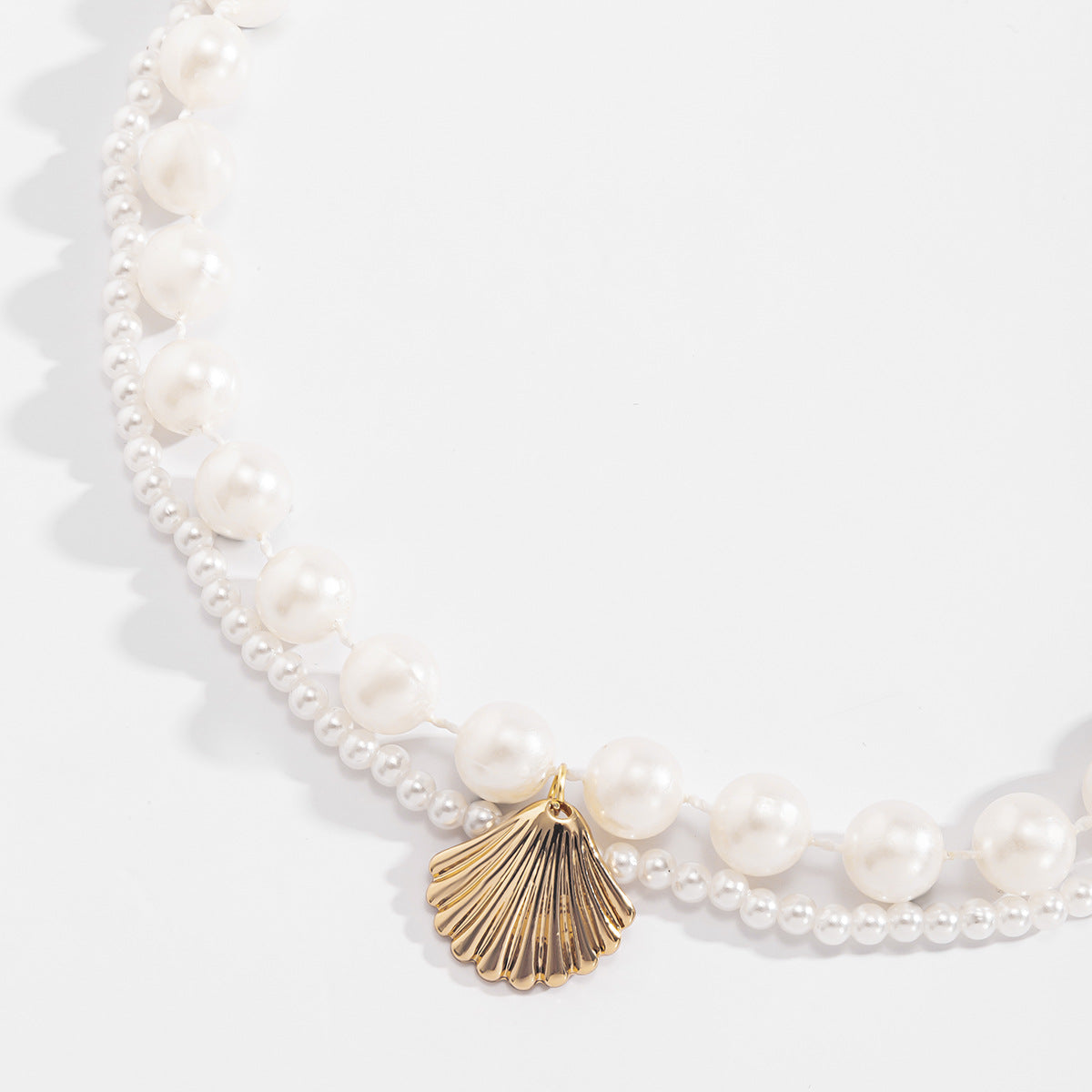 Wholesale Beach Holiday Style Metal Fan Shell Necklace