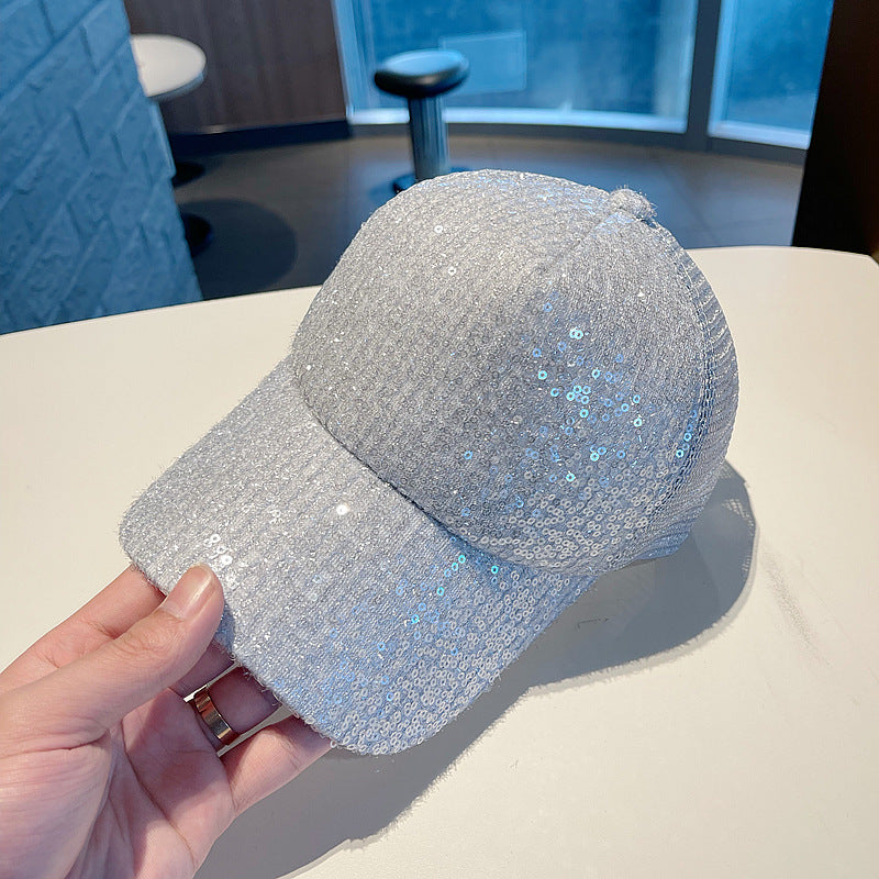 Wholesale sequin baseball cap breathable sun net hat