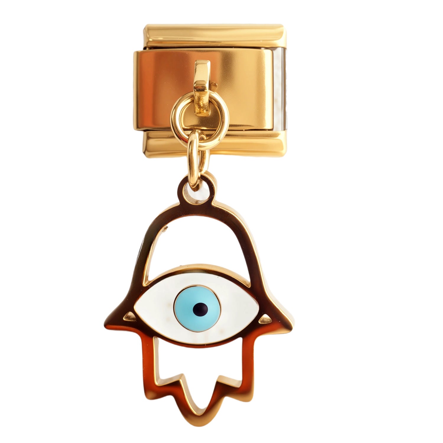 Wholesale 5PCS Stainless Steel Electroplated Devil' s Eye Italian Charm Bracelet