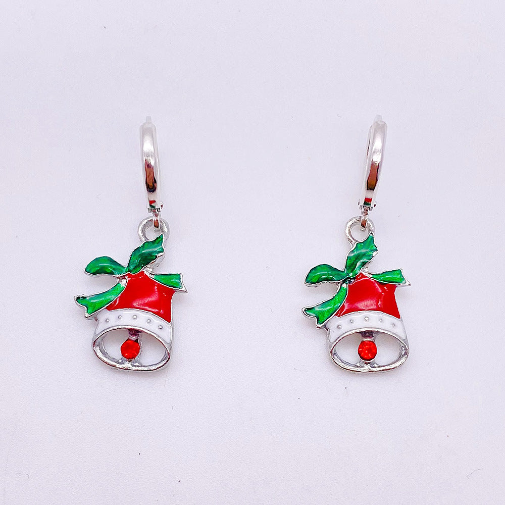 Wholesale Christmas Alloy Christmas Tree Snowman Oil Drop Pendant Earrings ACC-ES-ChenY067