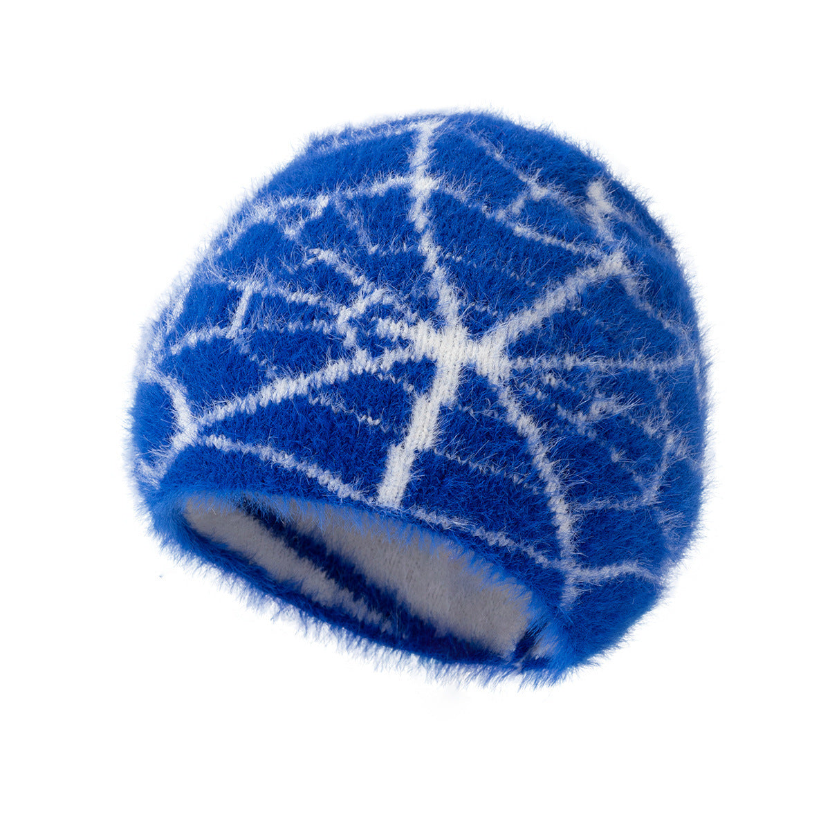 Wholesale Plush  Web Knitted Jacquard Beanie Hat