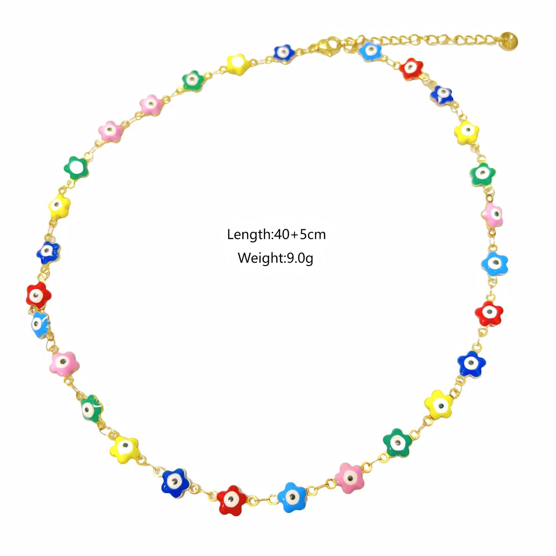 Wholesale  Demon Eye Beaded Necklace Natural Stone Eye Pendant Stainless Steel Chain