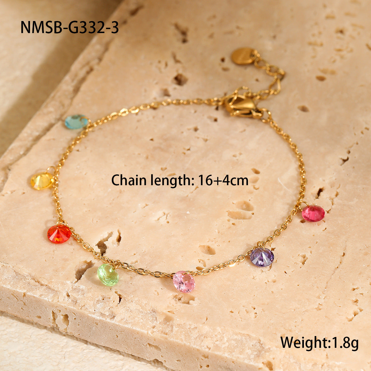 Großhandel Farbe Zirkon Serie Edelstahl Halskette Armband