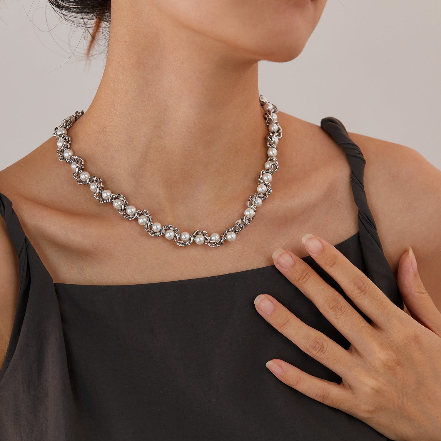 Wholesale Titanium Steel Necklace Snake Tie Stacked Necklace