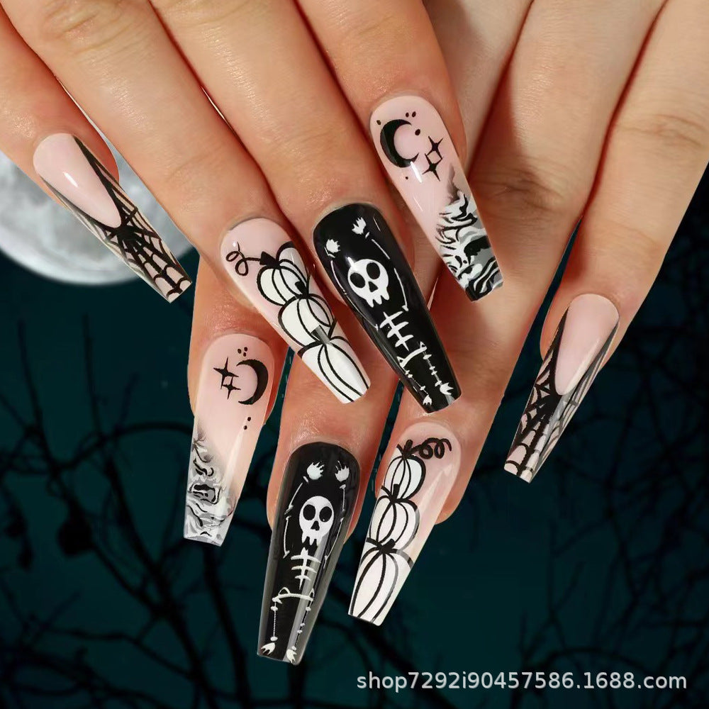 Wholesale 24 Pieces/box Halloween Press-on Nails Kits Nail Stickers ACC-NS-XingNai025