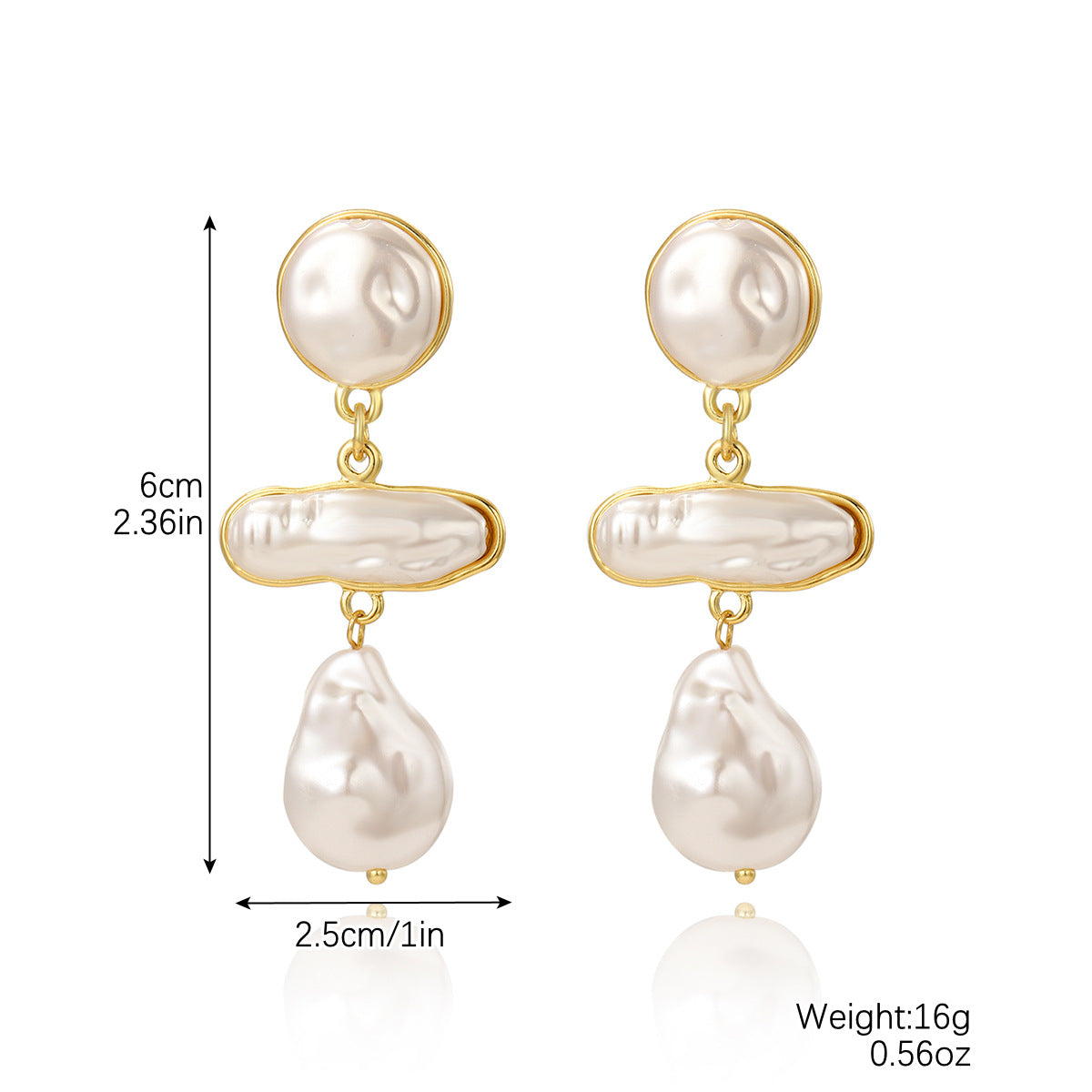 Wholesale Long Irregular Baroque Pearl Earrings ACC-ES-ManYi016