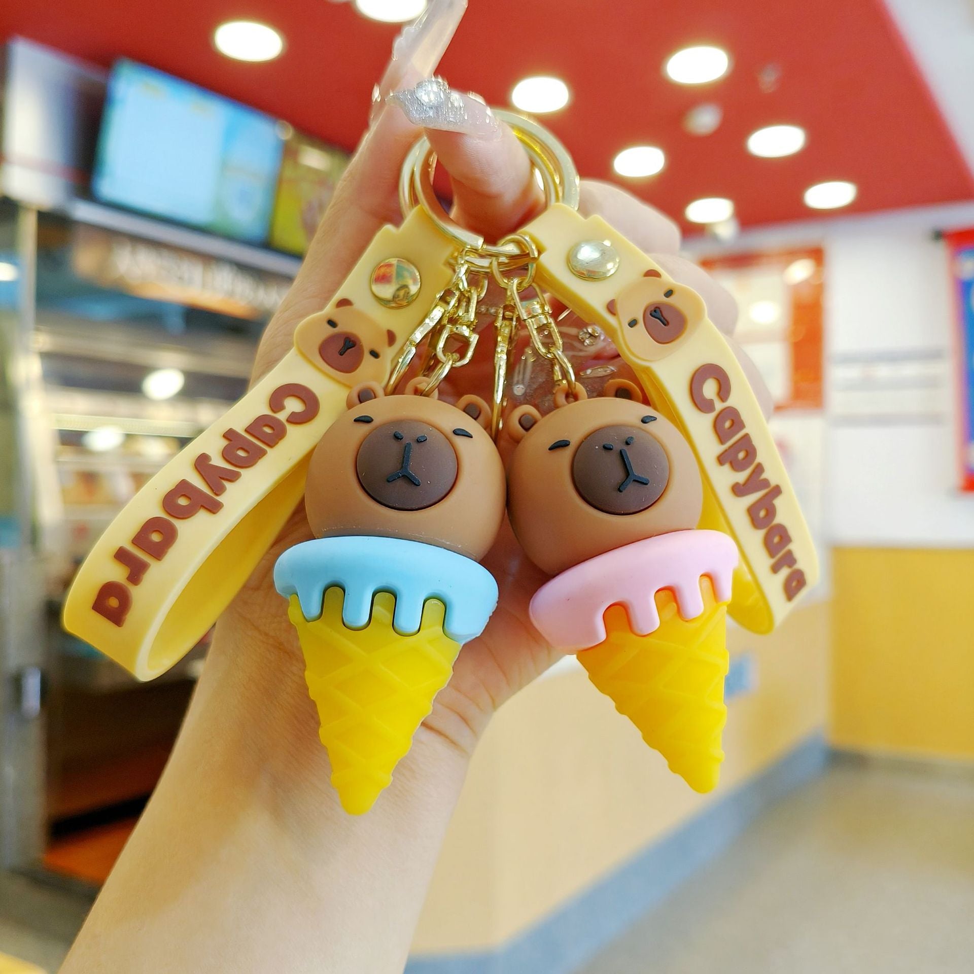 Wholesale Cute cartoon PVC capybara keychain