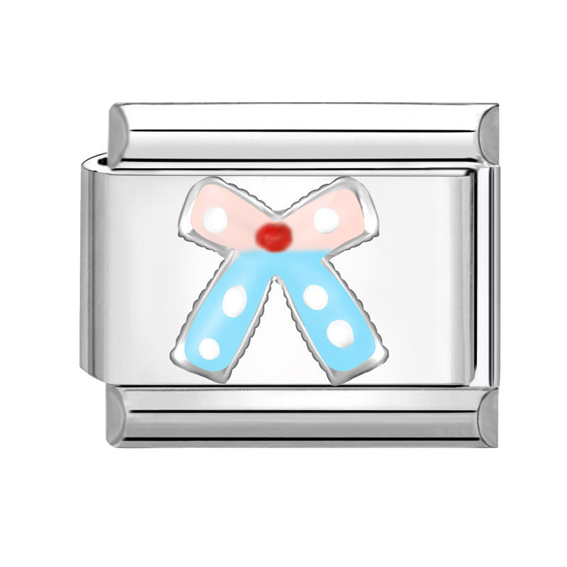 Wholesale Stainless Steel Italian Style Bow Charms,  DIY Bracelet Craft Accessories for Jewelry Making