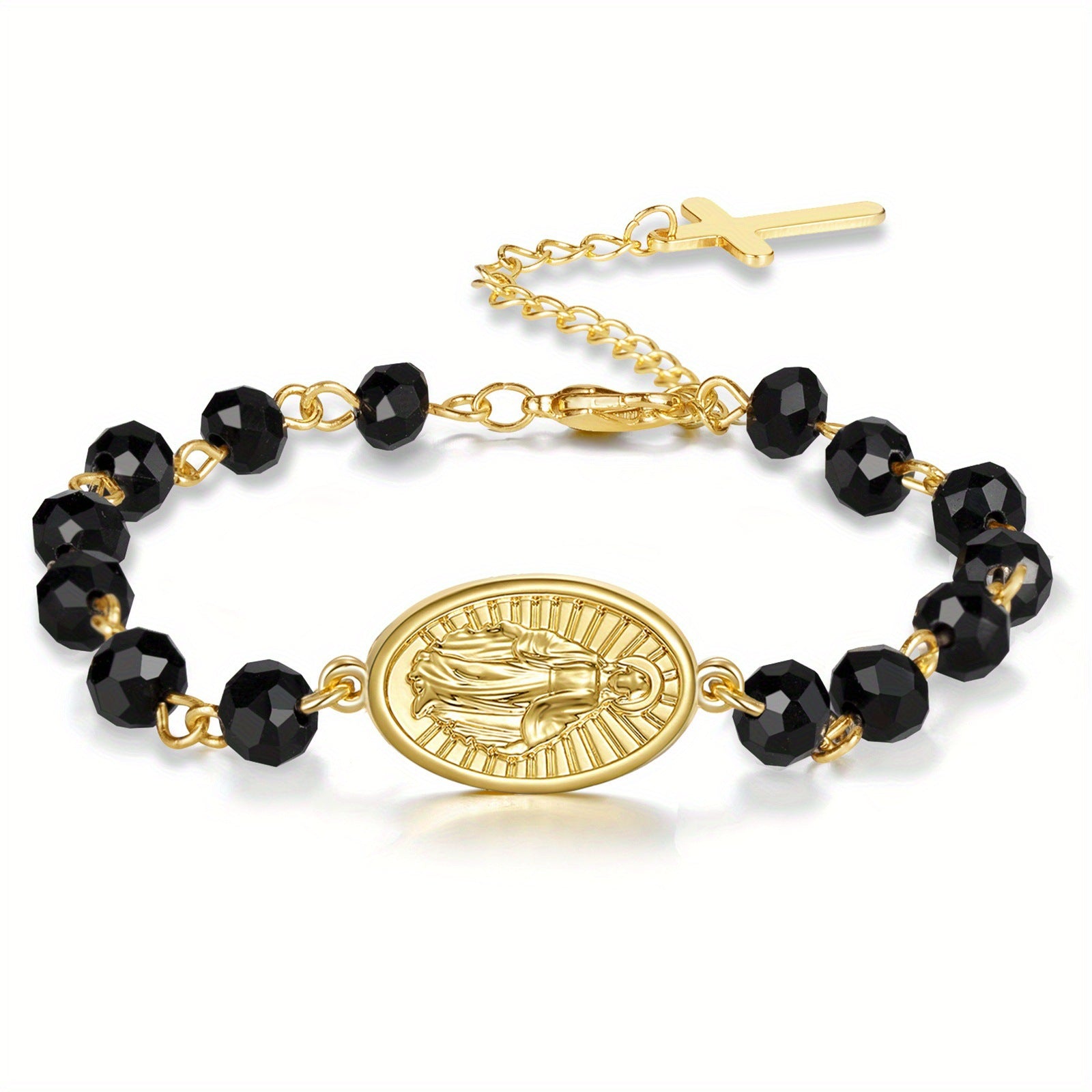 Wholesale Easter Cross Crystal Beaded Bracelet