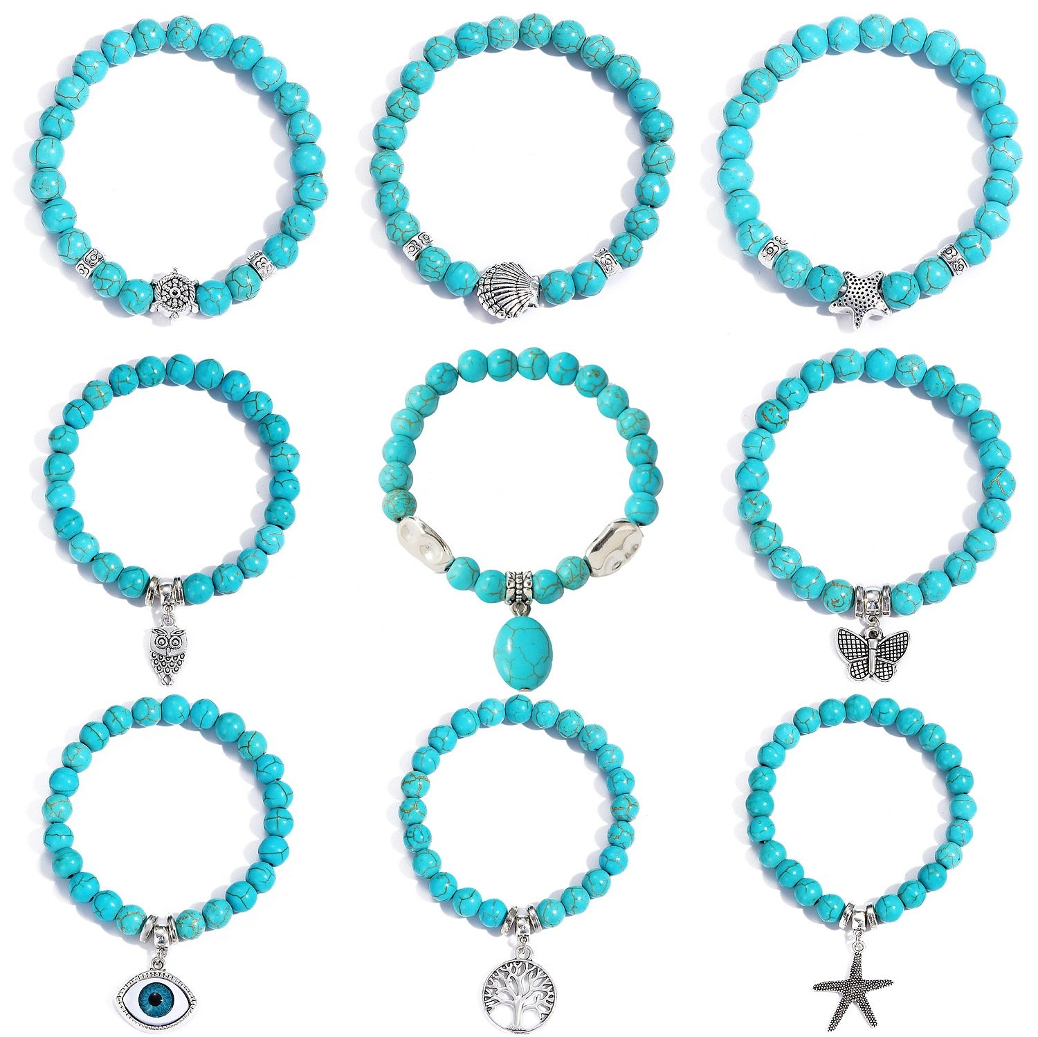 Wholesale Bohemian Ethnic Style Turquoise Beaded Bracelet ACC-BT-ManYi004