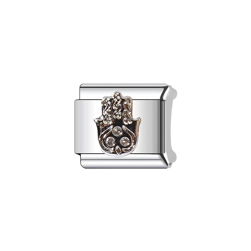 Wholesale  9mm Italian Charm Starter Bracelets DIY square Single Section Creative Stainless Steel Composable Bracelet
