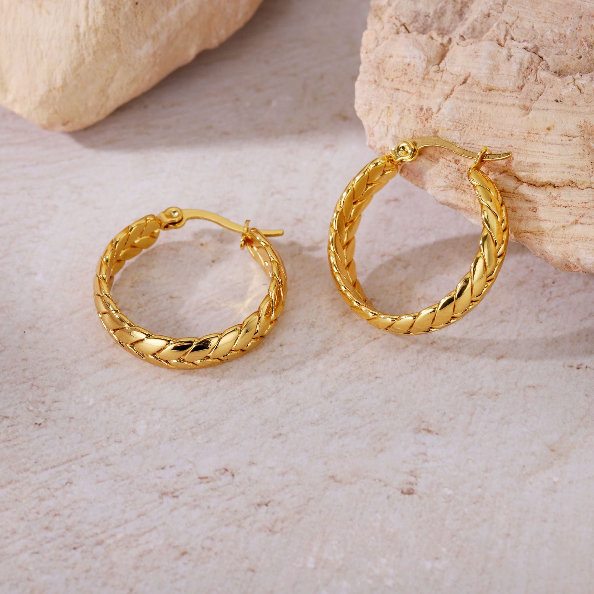 Wholesale Titanium Steel Wheat Ear Earrings