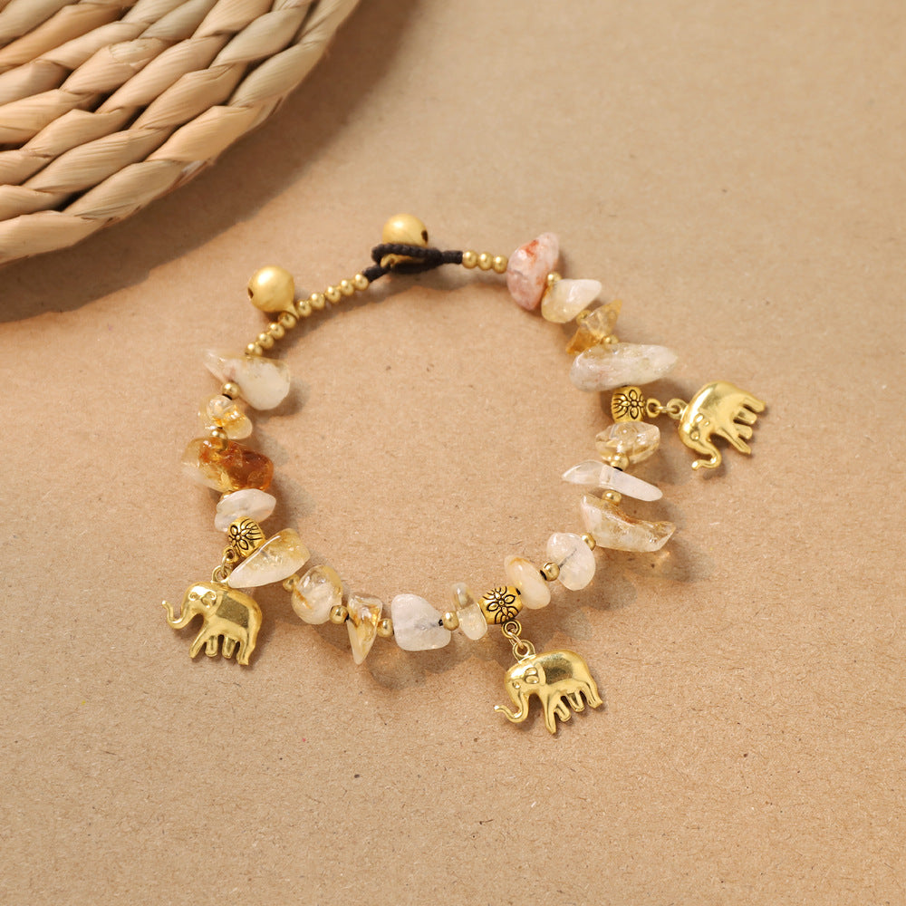 Wholesale Hand-Knitted Turquoise Elephant Bracelet,  Bohemian Style Fashion Jewelry Accessory