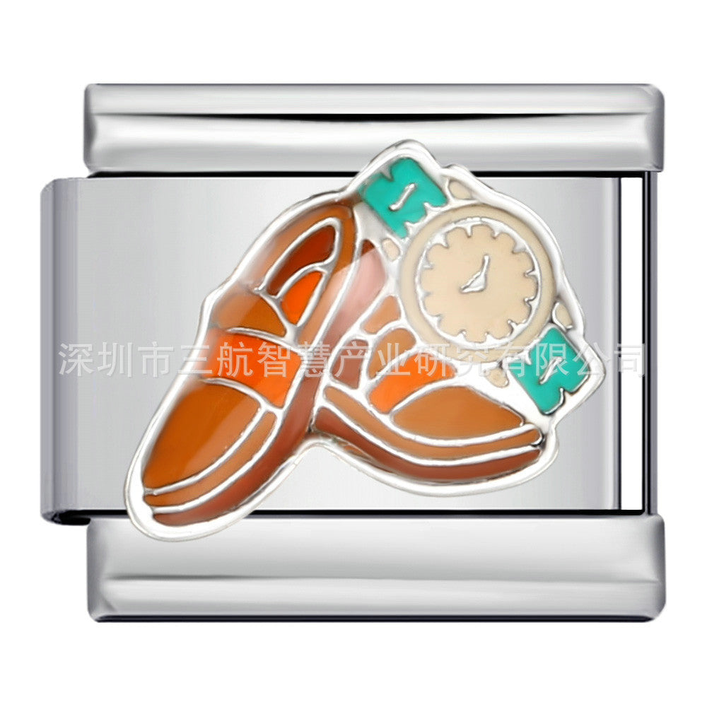 Wholesale 5pcs Italian Charm Bracelet 9mm DIY Splicing Bowling Ball Stainless Steel Composable Bracelet