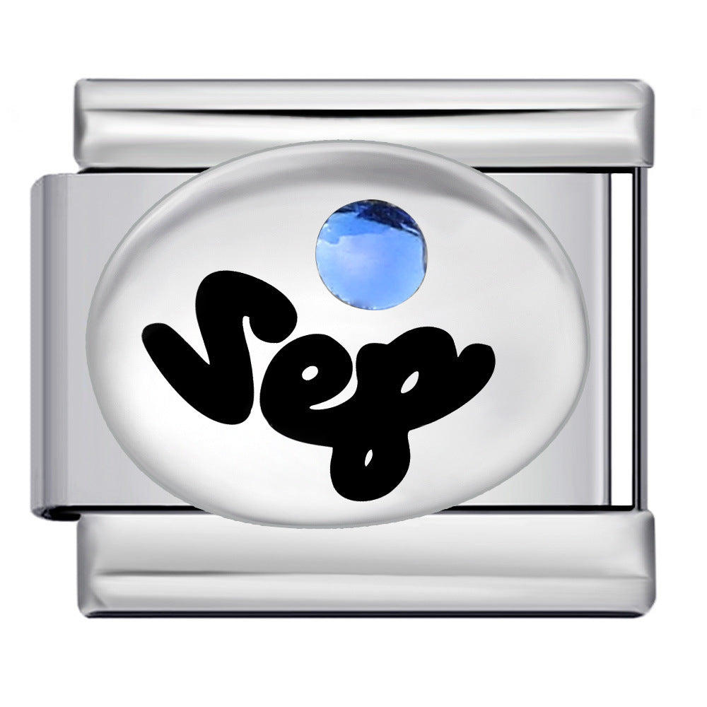 Wholesale Italian Charm Bracelet 9mm DIY Splicing 12 Birthstones Stainless Steel Composable Bracelet